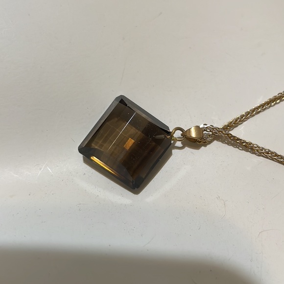 Vintage Genuine  Smoky Topaz Pendant Charm - Picture 8 of 9